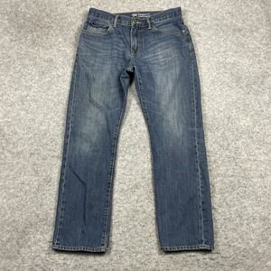 Gap Jeans Mens 31x30 Blue Medium Wash‎ Straight Fit 5 Pocket Whiskered Denim